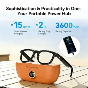 AI Smart Glasses 4K Camera Video Recording Dual Anti-Shake LED Battery Display Magnetic Charging Music Player