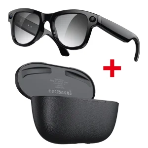 AI Smart Glasses 800W Pixel Camera AI Translation Call Music with Charging Bin PC Frame UV400 Protection for