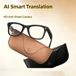 AI Smart Glasses 8MP Camera Real Time Translation for 5.3 Open Ear Speakers Voice Control UV400 Polarized Light Weight