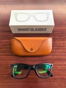 AI Smart Glasses 8MP Camera with Charging Case WiFi6 BT Calling AI Translation Voice Control