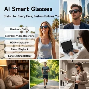 AI Smart Glasses for Photography Video Recording Bluetooth Call Translation Intelligent Visual Recognition