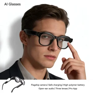 AI Smart Glasses with Camera Open Ear Audio Video Recording Sunglasses with Real Time Translation AI Voice Assistant