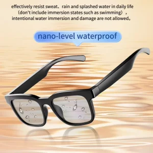 AI Smart Glasses with Music ENC Voice Noise Cancellation Wearable Glasses Men Women Sound Quality Private Call Glasses