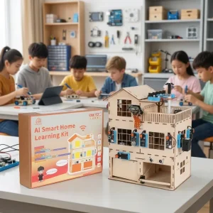 AI Smart Home Learning Kit Metal DIY Robot Kit for STEM Block Building Educational Equipment with App Gift Box