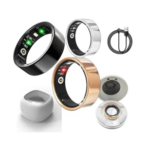 AI Smart Ring Connected Multi Function Health Monitor Heart Rate Blood Pressure Blood Oxygen Health Conscious Jewelry