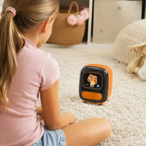 AI Smart Speaker with Digital Clock Calendar Display Bluetooth 5.3 Voice Assistant Music Alarm for Desk Office Home Decor