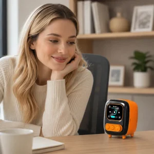 AI Study Speaker with Pomodoro Timer and Stopwatch Bluetooth 5.3 Touchscreen Voice Assistant for Student Focus Time Management