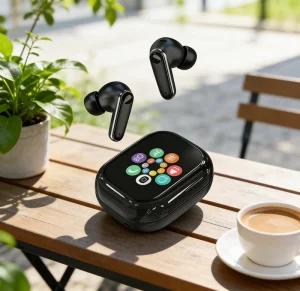 AI Translation Cross Border New Smart Color Screen ANC+ENC Noise Reduction Touch Control Long Battery Life IPX 4 Earphones
