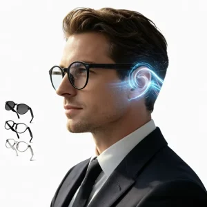 AI Translator Smart Glasses 28g 80mAh+80mAh Touch Control Waterproof Magnetic Charge Business Audio Eyewear Meeting Recorder