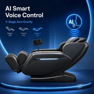AI Voice Control 4D SL Track Massage Chair Full Body Zero Gravity Shiatsu Electric Massage Recliner with Body Scan for