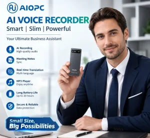 AI Voice Recorder Smart Meeting Notes Real Time Translation AI Noise Reduction Portable Digital Audio Recorder Aluminum