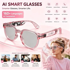AIMB G6 Women Smart Glasses Real time AI Translation HD Video & Photo Recording Audio Playback Calling Wearable Smart Eyeglasses