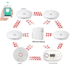 AJ-S8 Wireless Tuya Wifi Smart Fire Alarm System WiFi Smart Base Station Gateway Home & Office Security Solution