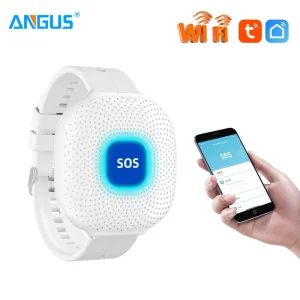 ANGUS New Waterproof Tuya Smart Wifi Safety SOS Bracelet Emergency Alert SOS Watch Elderly Fall Alarm SOS Call Panic Button