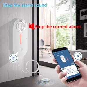 ANGUS Tuya Smart Water Leak Detector with Automatic Valve Control Wi Fi APP Enabled Flood Sensor for Home Security System
