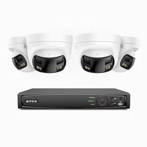 ANNKE FCD800 HD 4K 8MP CCTV Security PoE IP Camera System Two Way Audio Smart Hybrid Light Dual Lens Panoramic Cameras NVR Kit