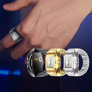 AOKE WR01 Smart Ring Quartz Watch for Men Heart Rate Blood Oxygen Monitor Sleep Tracking 30 Day Battery Compatible Android iOS
