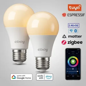 Wireless App-Controlled Smart LED Bulb, RGB Color Decorative Indoor Holiday Lighting, Household RGBW LED Light with Voice Control