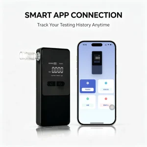 AT808 Alcohol Blow Tester Digital Alcohol Breath Meter with ±0.005% BAC Accuracy for Roadway Safety