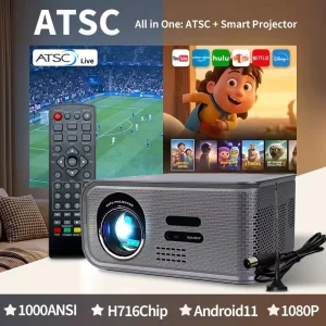 ATSC Digital Tv signal Hot Sell Smart Portable Full Hd High Lumens Home Cinema Projector 4k Android Smart Wifi