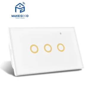 AU Standard 3 gang switch RGB Back Light Smart Switch with Glass Panel APP Control