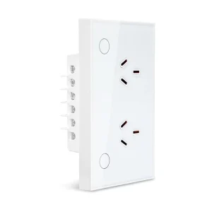 AU Standard Touch Sense Glass Panel Dual Power Socket GIET Zigbee WiFi Wall Socket Compatible Alexa and Google Home Smart Socket