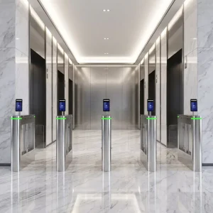Access Control Swing Turnstile Gate Security Pedestrian RFID IC Reader Biometric Swing Barrier Gate for Gym Amusement Park
