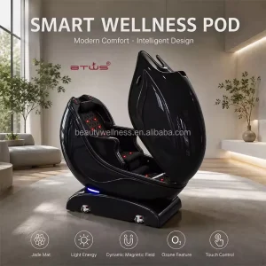 Acrylic Smart Wellness Pod 1 Person Sauna Capsule with Jade Mat Ozone Function for Home and Beauty Salon