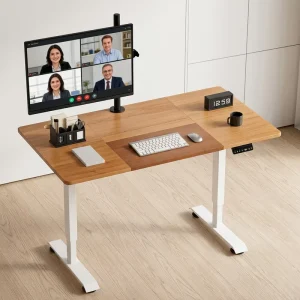 Adjustable Commercial Desk Standing Desk Office Desk Drawer Wireless Charging Cable Management Workspace