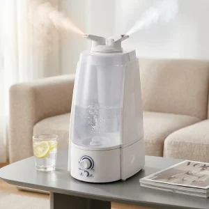 Adjustable Mist Knob Control 5L Warm and Cool Mist Humidifier Dual Nozzles Ultrasonic air Humidifiers for Home Bedroom
