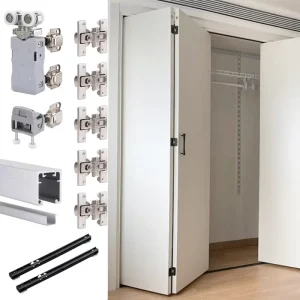 Adjustable Pivot Hinge System Folding Door Hardware Kit for Sliding Closet & Room Divider Folding Door Hardware Kit
