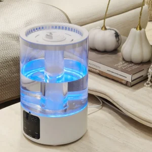 Adjustable Silent >5L Ultrasonic Mist Desktop Humidifier with Aromatherapy Plug-in Anti-dry Burn for Bedroom & Living Room Use