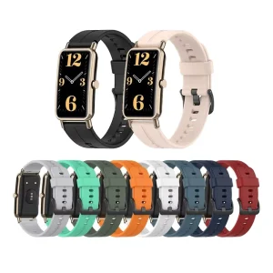 Adjustable Silicone Strap Bracelet Replacement Smart Watch for Watch Fit Mini with Black Buckle