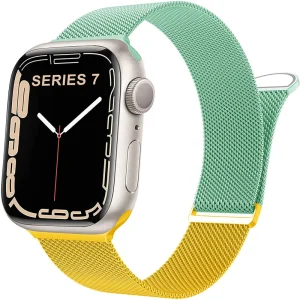 Adjustable Stainless Steel Separating Milanese Loop Watch Band Strap Magnetic Bracelet for Smart Watch Replacement Wristband