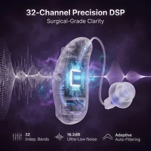 Advanced 32-Channel RIC Hearing Aids BT App Smart Fit Technology Professional Digital Hearing Aids for Global
