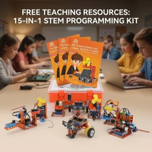 Advanced Aluminum Alloy DIY Robot 15 in 1 Smart Home IoT Training Kit for Teens Graphical Coding Learning