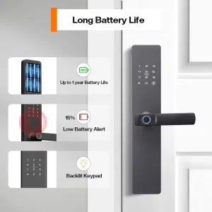 Advanced Biometric Security System Lock Smart Anti Rust Weatherproof Design High Sensitivity Recognition Wood Zinc Alloy