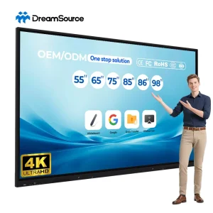 Ai All in One Interactive 4K UHD 40-Point Touch Screen Smart Board Android/Windows OS for Classroom Teaching