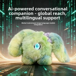 Ai intelligent voice conversation plush toy led eyes emotional companion doll robot electronic pet