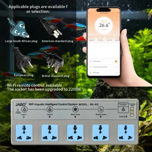 Ai5 Fish Tank WiFi Smart Control Power Strip Mobile App Operated Timing Schedule Socket for Aquarium Light Pump