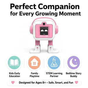 AiJH EMO Ai Educational Desktop Robot Smart Companion Interactive Chat Dancing Light & Sound DIY Kit with Type C Charging