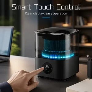 Air Purifier With Humidifier Fog Free Evaporative Machine Colorful Ambient Lamp Digital Display for Room Use