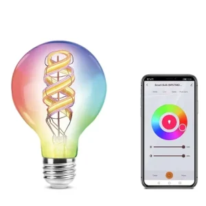 Alexa App-Controlled Wireless Smart RGB Color LED Filament Bulb for Smart Home Indoor Lighting