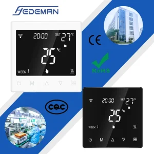 Alexa Voice Control Tuya Thermostat with Glass Screen Electric Heating Thermostat for Wall-mounted Home Office Wifi Thermostat