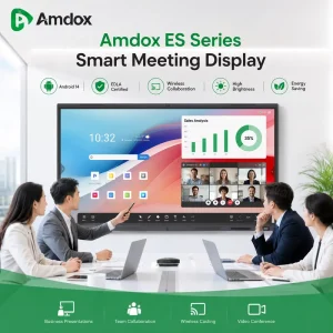 All In One Interactive Display 65 75 86 Inch Smart Whiteboard With AI Camera Wireless Share And Android
