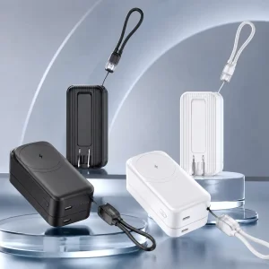 All In One Magnetic Power Bank 5000mAh 10000mAh AC Plug Power Bank 15W Wireless Charger 22.5W Fast Charge Battery Pack