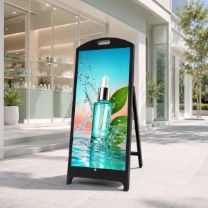 All Weather Outdoor Advertising Machine Mobile LED Screen Remote Management IP65 Standalone Digital Signage Sidewalk Board
