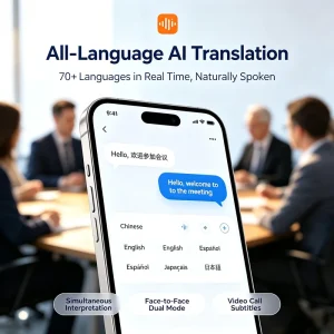 All in One Portable Offline Live Real Time Ai Speech Voice Language Smart Chat Recorder and Translators Device Mobile Phone App