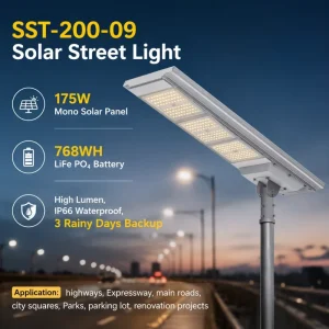 All in One Solar LED Street Light Grade 15 Wind Resistant MPPT LiFePO4 IP66 for Highway Project