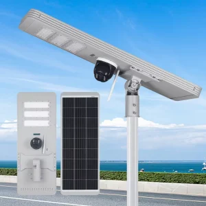 All in One Solar Street Light With 4G WiFi CCTV Camera IP65 Waterproof Outdoor Monitoring Lamp for Parking Lot Rural Road